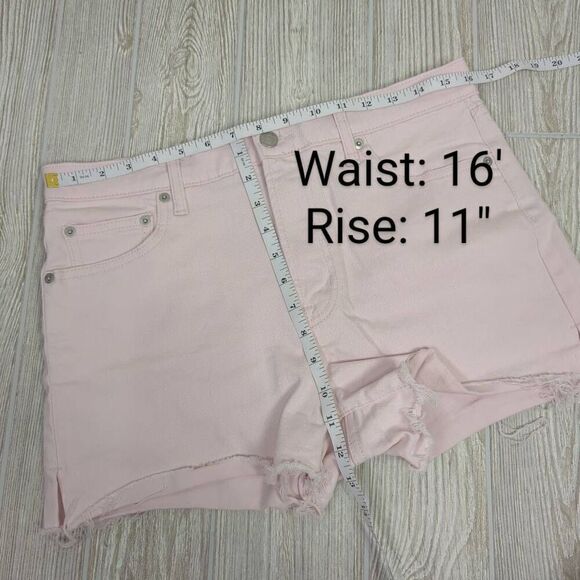 Gap Denim Womens Size 30 Cut Off Shorts Pink Raw Hem Pockets Zip Fly Stretch - Picture 4 of 6